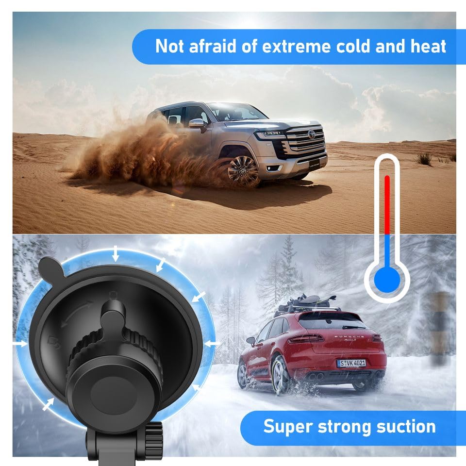 Dash Cam Mount, Suction Cup Mount, Windshield Suction Cup Mounting Bracket, Suitable for R2-4K and R2-4K PRO Dash Cam Models - Image 7