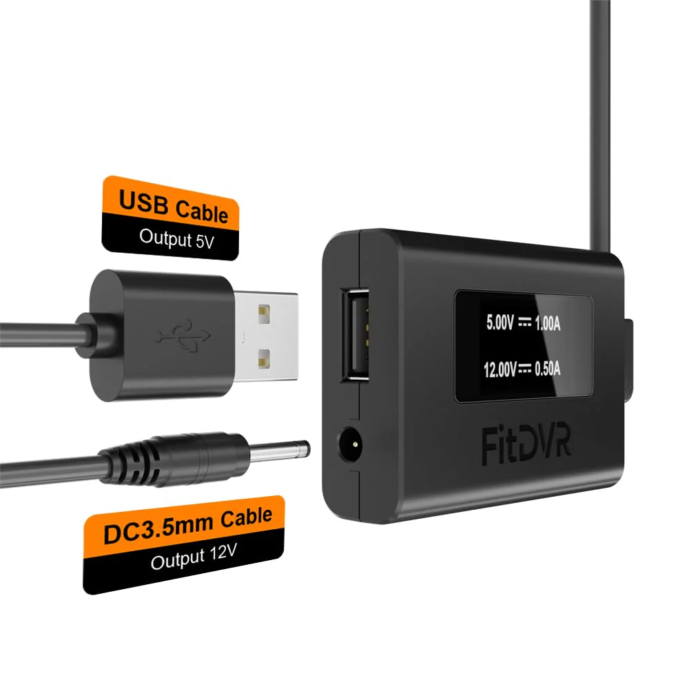 Dash Cam Power Adapter (10-Pin) for Dodge, Jeep, Ram, Chrysler and More, LED Display USB Power Source, Connects to Rearview Mirror, Fuse Protection, Easy to Install, 5V 12V Output, D3-012 - Image 2