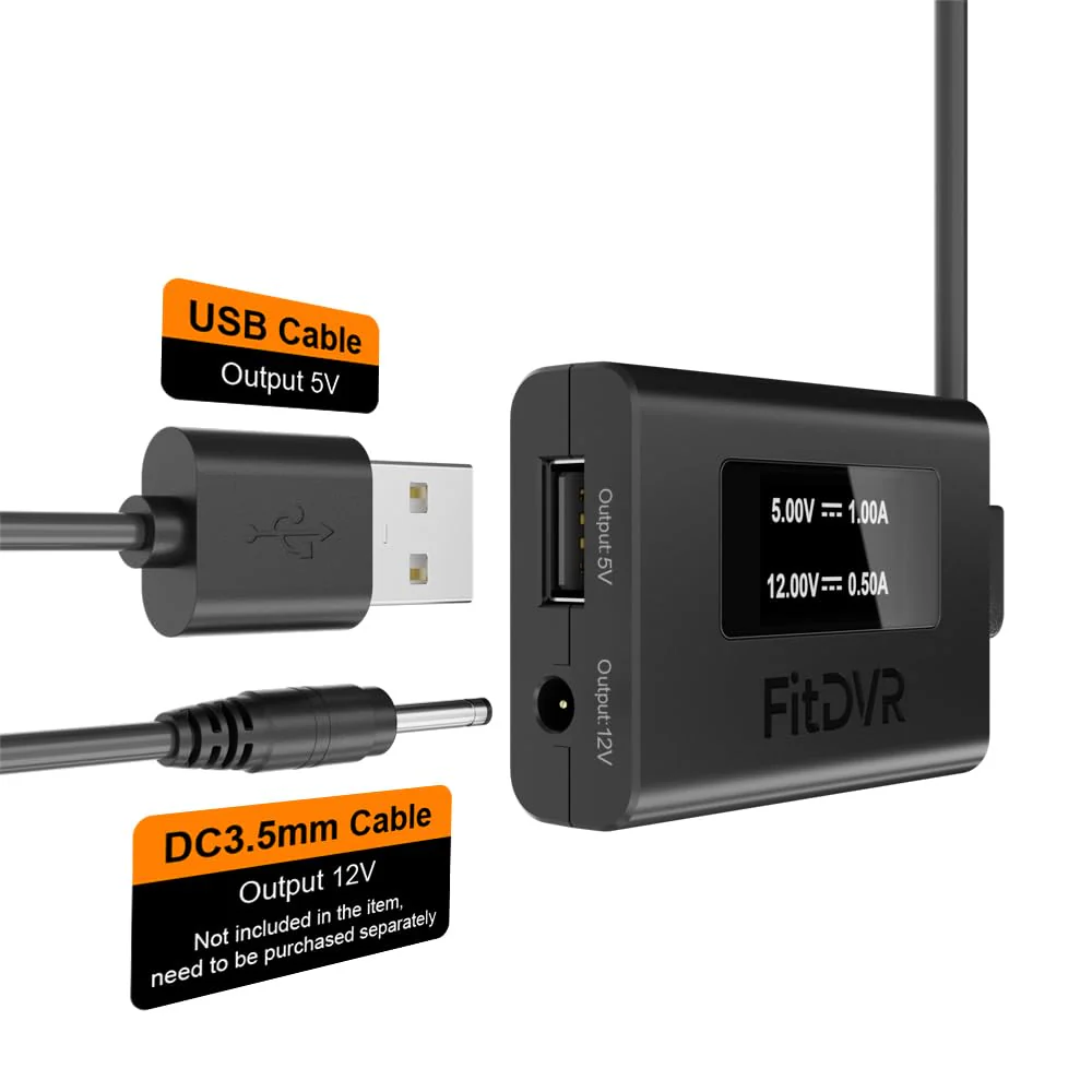 Dash Cam Power Adapter (12pin), Compatible with Toyota Tacoma Camry Corolla RAV4 and Lexus and More, LED Display, Built-in USB Power Source, Easy to Install, Plug and Play, 5V 12V Output - Image 2