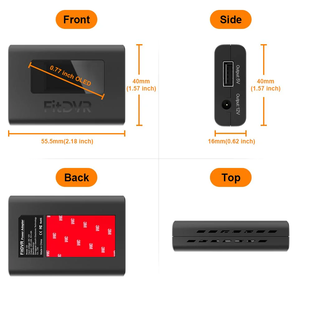 Dash Cam Power Adapter (12pin), Compatible with Toyota Tacoma Camry Corolla RAV4 and Lexus and More, LED Display, Built-in USB Power Source, Easy to Install, Plug and Play, 5V 12V Output - Image 6