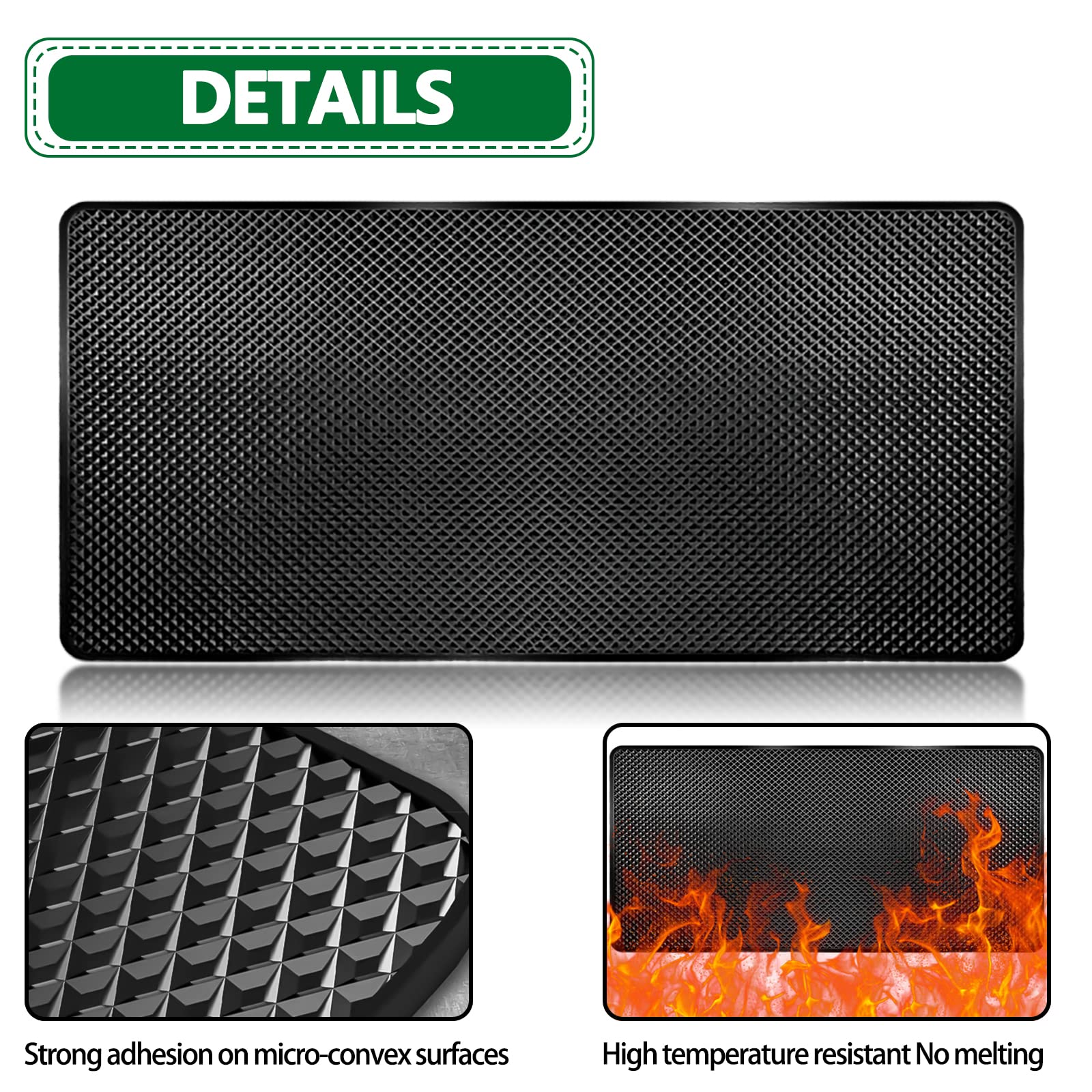 Dashboard mat Rubber Non-Slip mat, 15.7"x7.8" Large Size car Non-Slip mat, car Dashboard Accessories for car Interior Organizer. Grid - Image 6