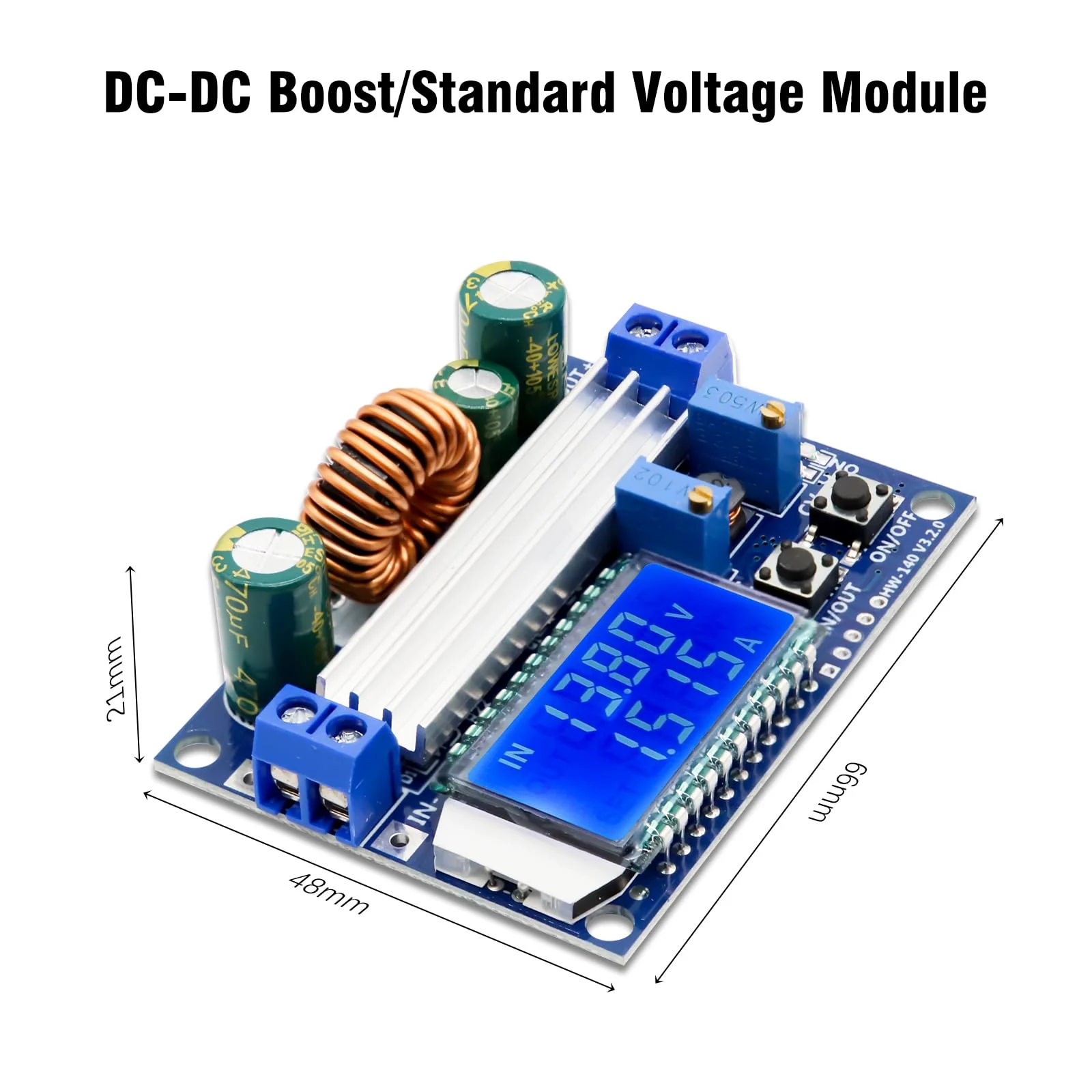 DC-DC Voltage Regulator Binghe Step Down Converter Buck Boost Converter Buck Converter with LCD Digital Display 5.5-30V to DC 0.5-30V Voltage Regulator Compatible with Arduino - Image 3
