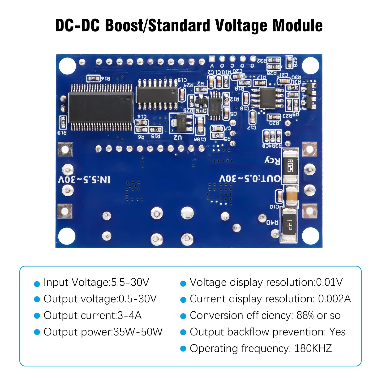 DC-DC Voltage Regulator Binghe Step Down Converter Buck Boost Converter Buck Converter with LCD Digital Display 5.5-30V to DC 0.5-30V Voltage Regulator Compatible with Arduino - Image 5