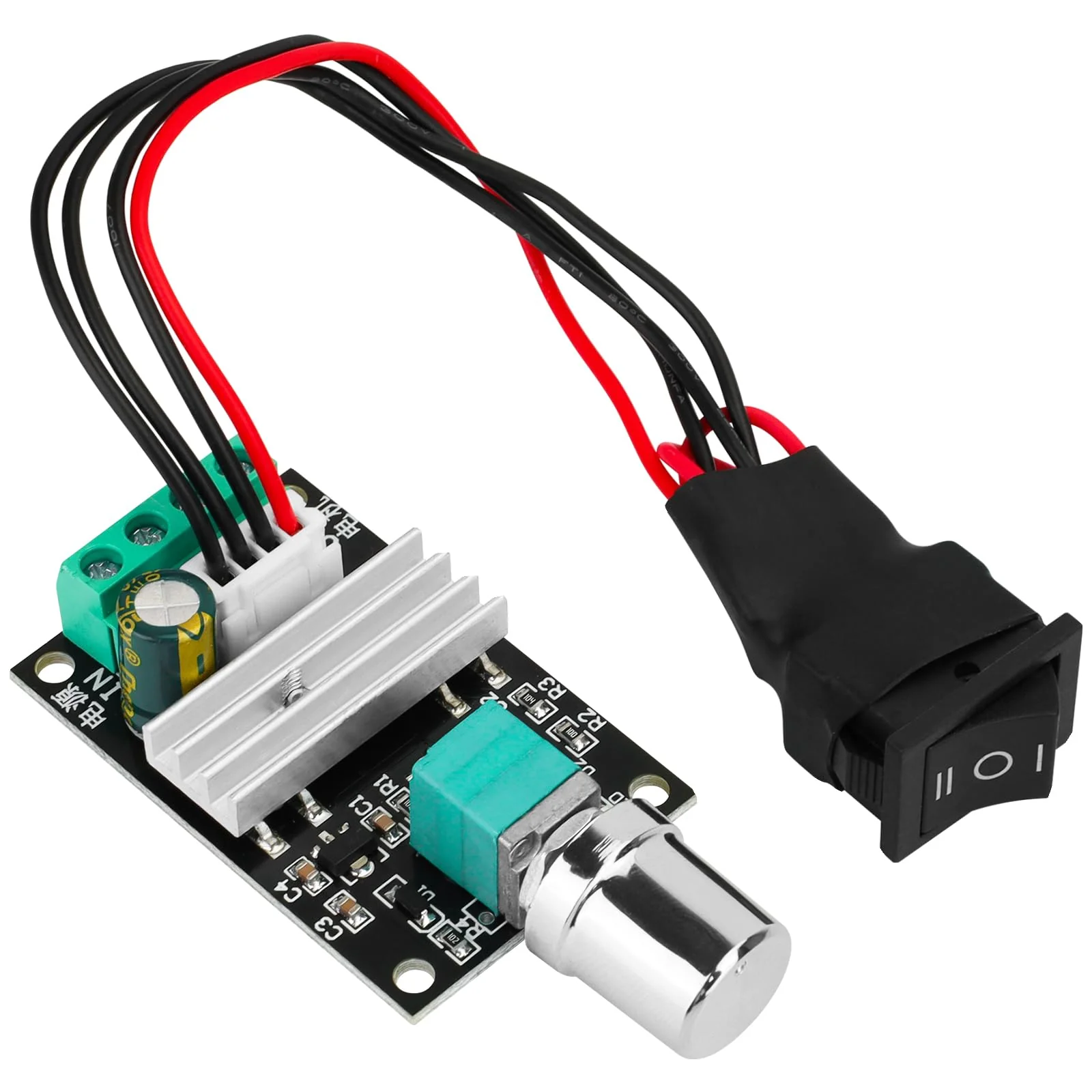 DC Motor Speed Controller - PWM 6V/12V/24V/28V/3A/80W Speed Adjustable Reversible Switch 1203BB DC Motor Driver for Fan, DC Motor, Fish Tank Oxygen Pumpt 6-28V 3A