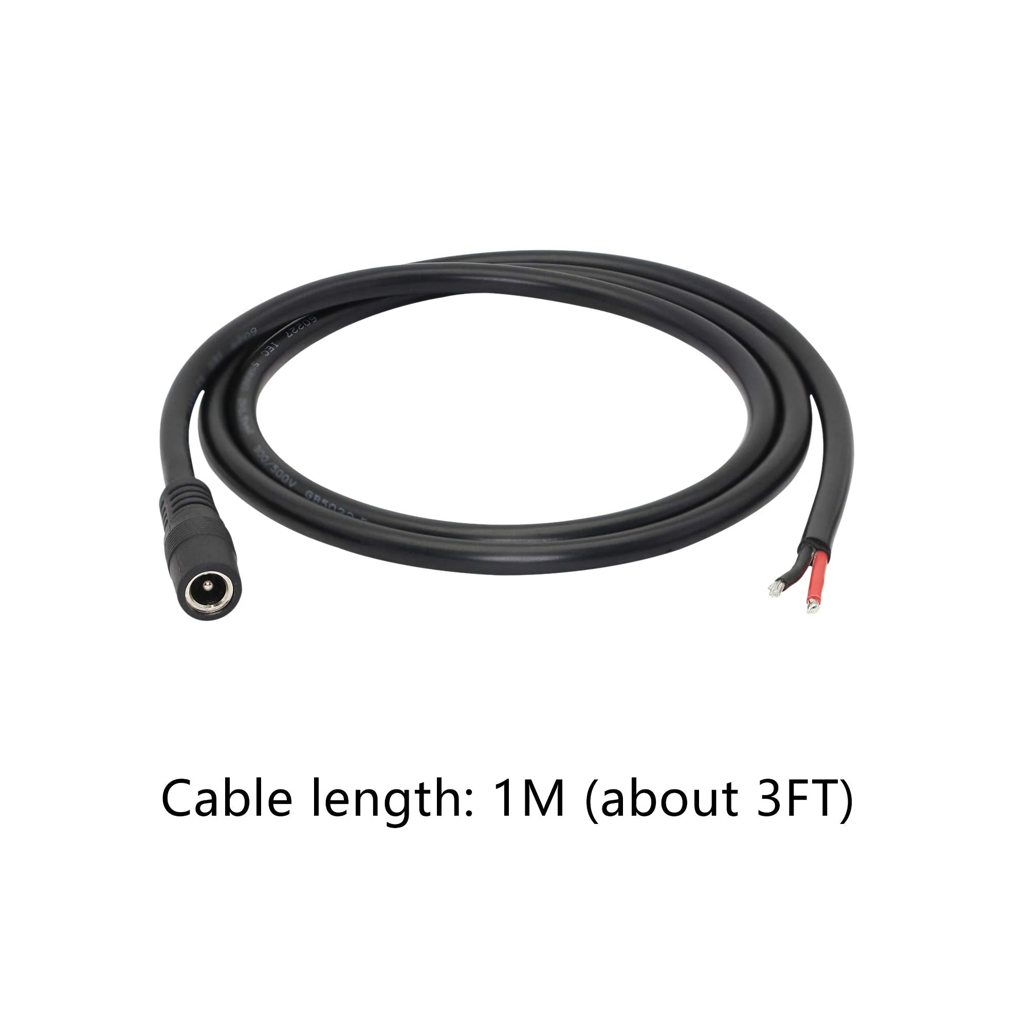 DC Power Pigtails Cable,3FT DC 5.5MM x 2.1MM Female Plug to Bare Wire Open End Power Wire Supply Repair Cable,16 AWG Barrel Connector Pigtail for CCTV Security Camera,DVR,LED Strip Light Etc-2 Pcs(F) - Image 7