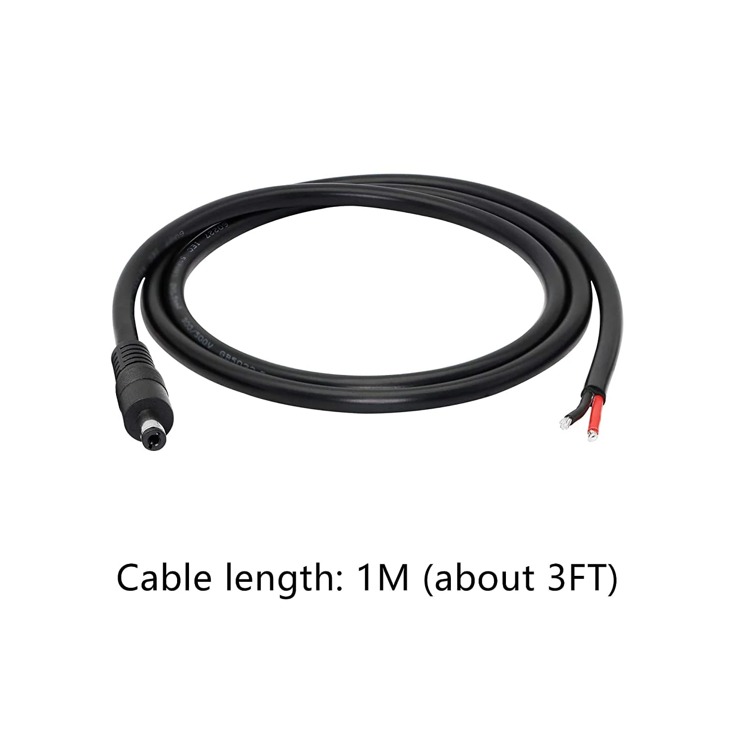DC Power Pigtails Cable,3FT DC 5.5MM x 2.1MM Male Plug to Bare Wire Open End Power Wire Supply Repair Cable,16 AWG Barrel Connector Pigtail for CCTV Security Camera,DVR,LED Strip Light Etc-2 Pcs(M) - Image 7