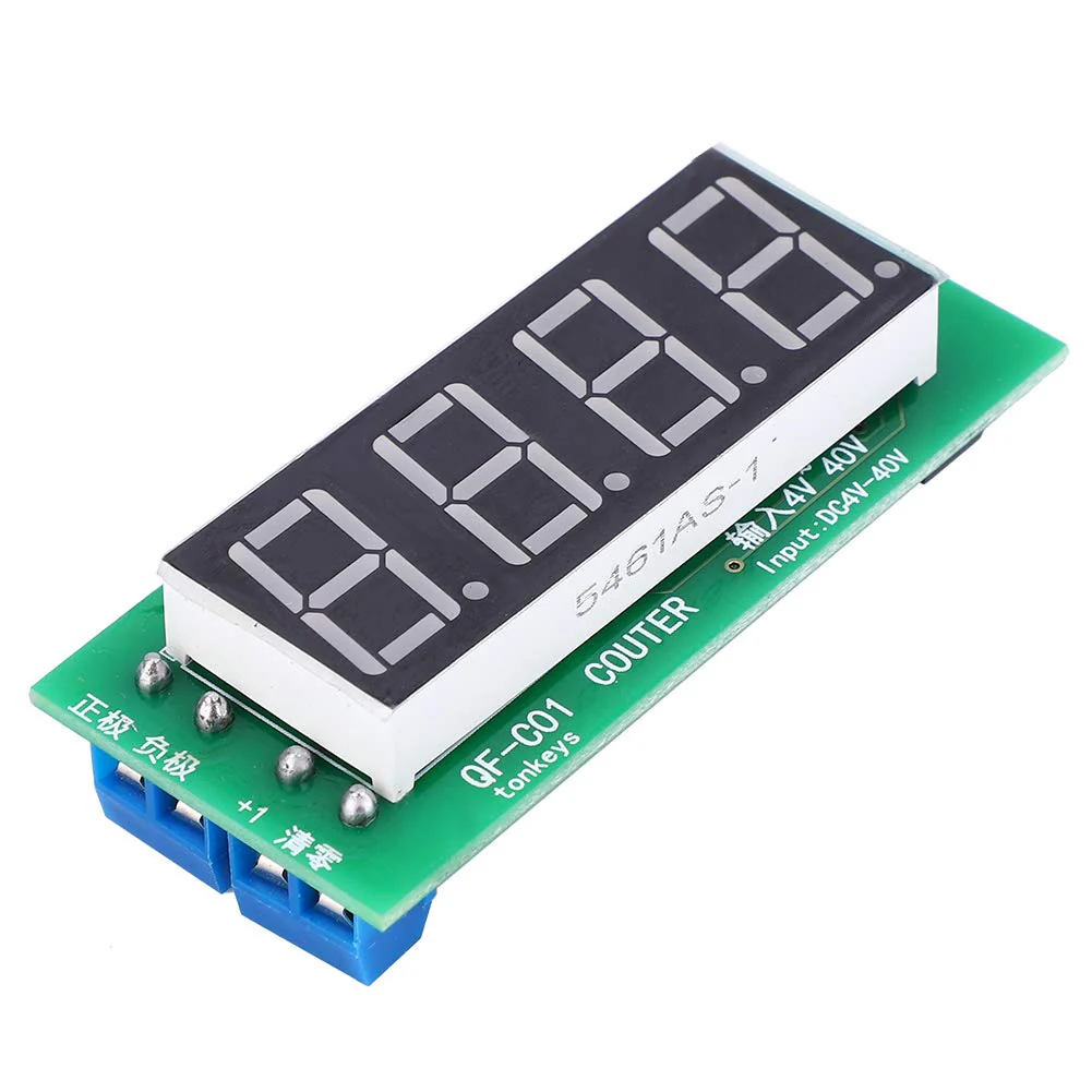 DC4-40V QF-C04 Counter Module, 4-Digit Digital Display, 0-9999 Counting Range with Memory Function