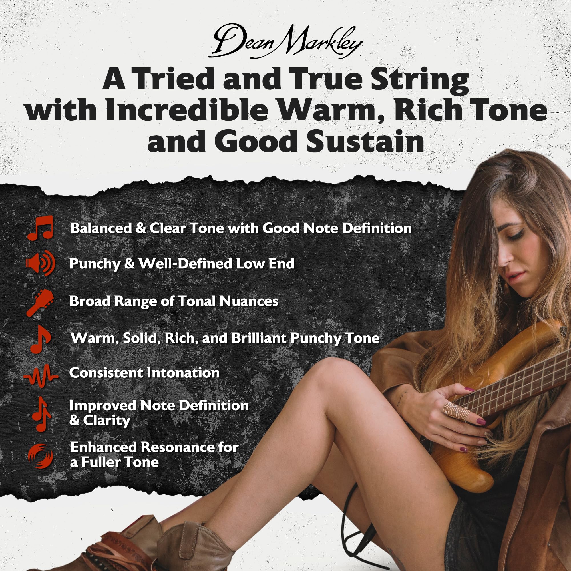 Dean Markley SR2000 Stainless Steel Bass Guitar Strings 6 String Set, 30-125 Medium Light 6 String Bass Guitar, Silky Smooth Bass Strings with Long Lasting and Full Tone, Made in the USA - Image 3
