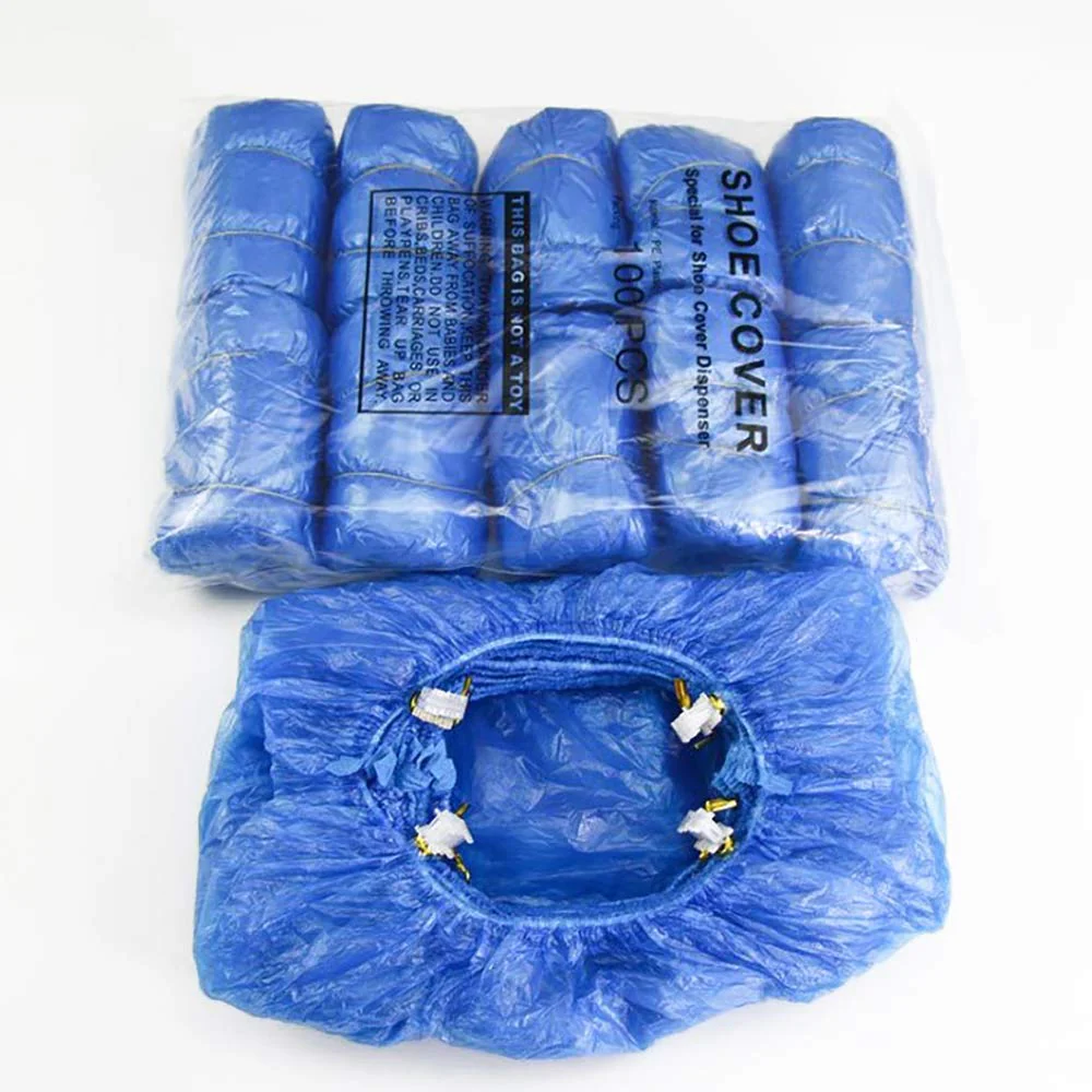 DEDC 100 Pcs Disposable Plastic T Shape Shoe Covers for Home and Office