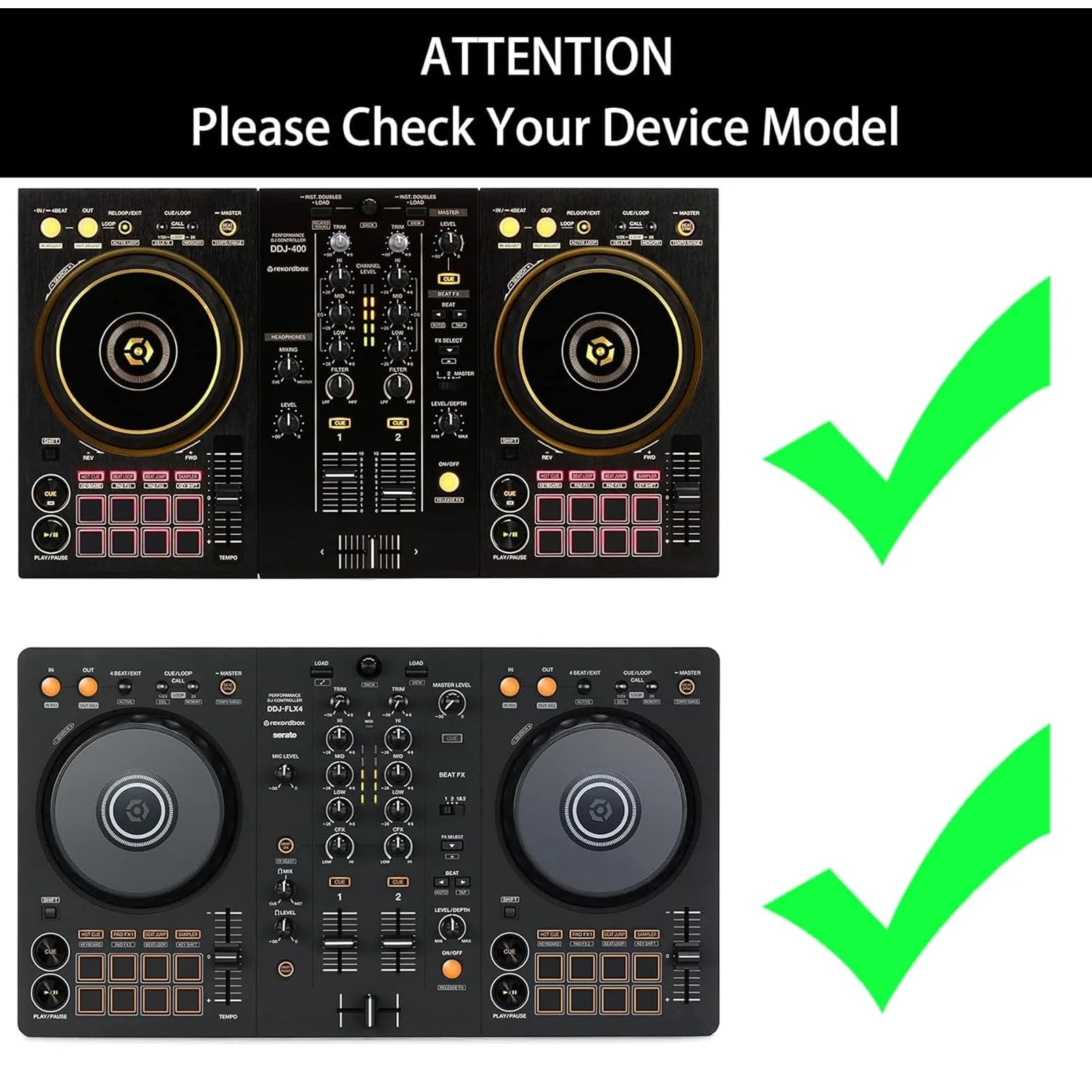 Denash 50x30x8cm DJ Controller Hard Case,Lightweight Molded Hard Travel Case for 2 Channel DJ,Protective Carrying Storage Bag for DDJ FLX4 400 SB2 SB3 RB 2 Channel - Image 2