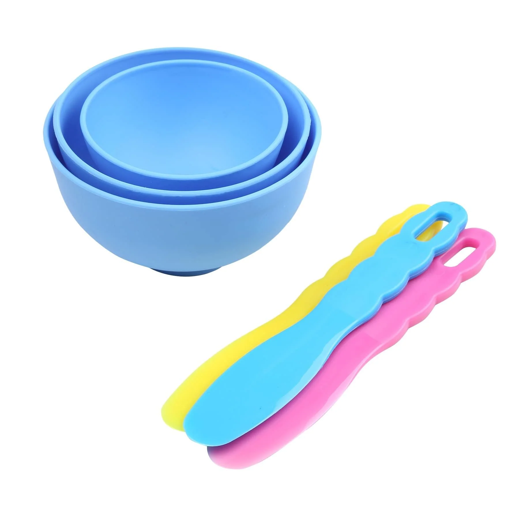 Dental Optispatel Material Mixing Bowl with 3 x Coloured Spatulas / Plastic Spatulas for Alginate Impressions and Plaster Materials (6 Pieces)