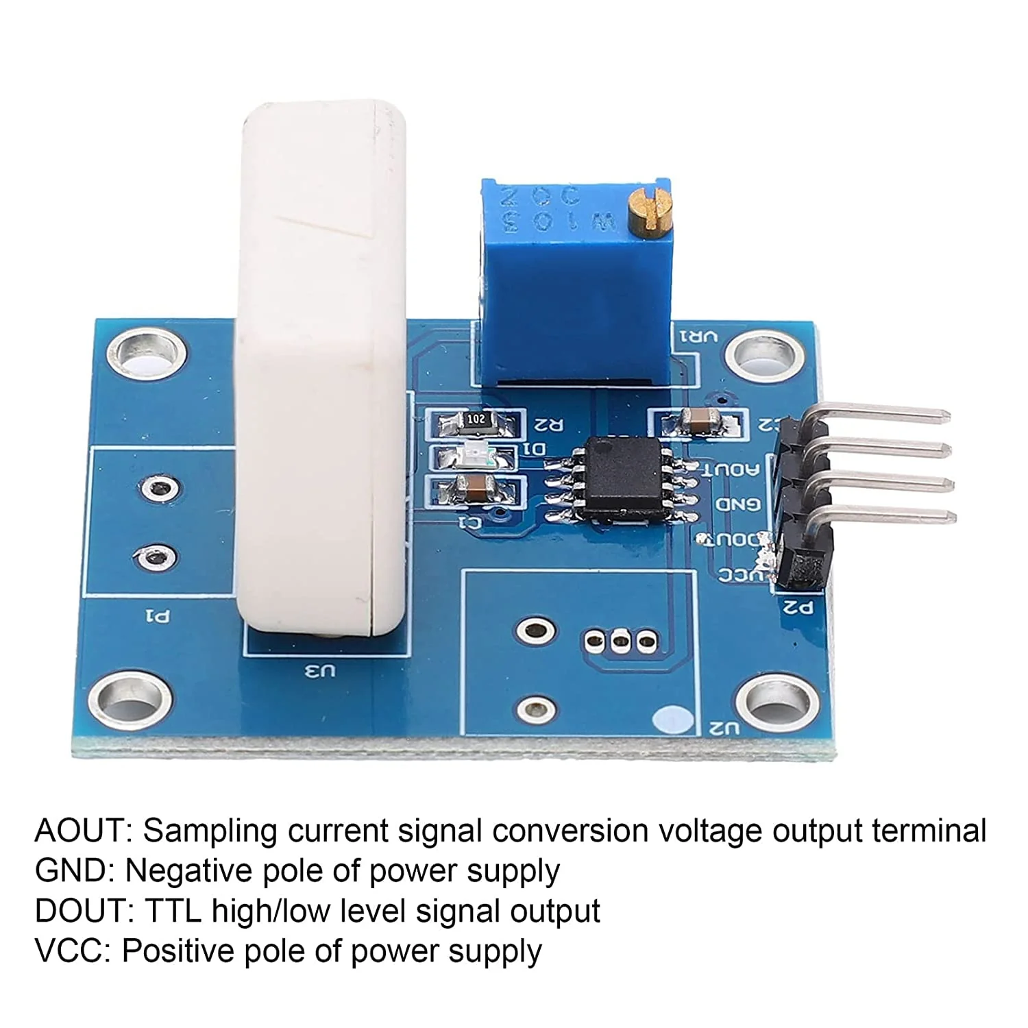 Deror Hall Current Sensor DC 5V Hall Current Detection Sensor Module 35A Short Circuit Overcurrent Protection Detector WCS1800 - Image 3