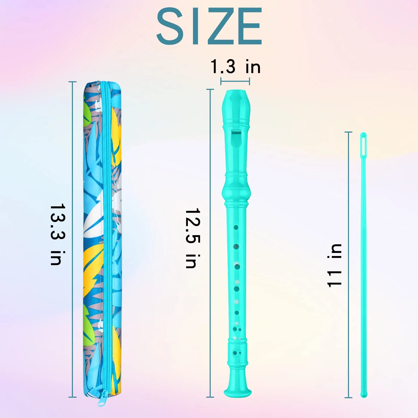 Descant Soprano Recorder Music Recorder Instrument For Kids Flute Kids Recorder With Cleaning Rod + Case Bag… Green - Image 2