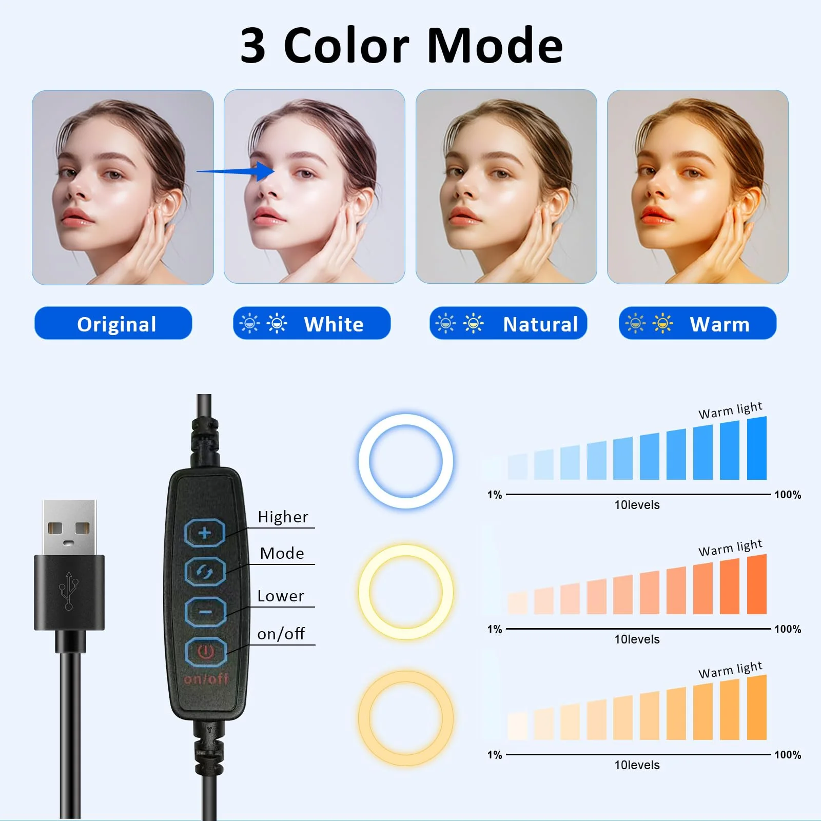 Desk Ring Light with Telescopic Stand, Travel Desktop Hola Light for Phone Selfie Laptop Zoom Video Calls Makeup Tiktok Reels Live Streaming - Image 3