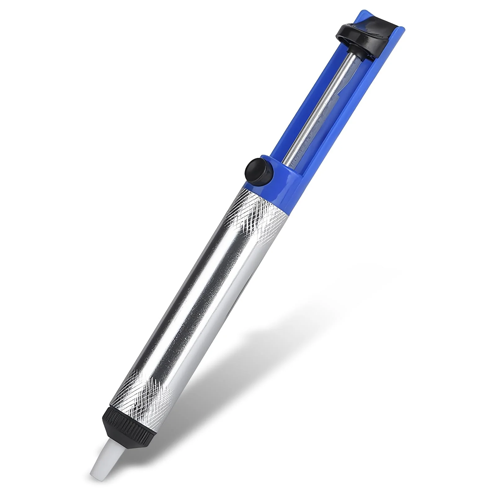 Desoldering Pump with Aluminium Housing 18.3 cm Soldering Suction, Manual De-soldering Heat Resistant Desoldering Pump Tool, Vacuum Soldering Removal Hand Tool (Blue)