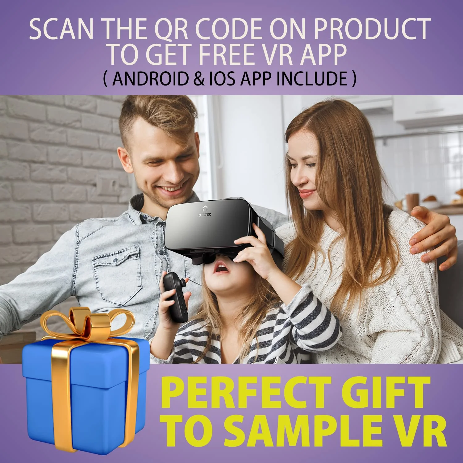DESTEK V5 VR Headset for Phone with Controller, Anti-Blue Eyes Protected HD Lenses, 110° FOV Virtual Reality Headsets VR Goggles for iPhone 15/14/13/12/11, Samsung, Android - Black - Image 5