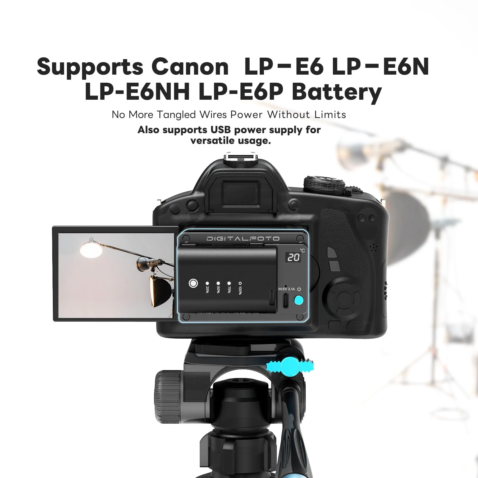 DFCINE Iceman-E6 Camera Fan for Canon R5/R6/90D/SX70, TEC Semiconductor Camera Cooling Fan with LED Display, Dual Power Supply via LP-E6 or USB-C, Quiet Operation, Smart Lock Bracket ICEMAN-E6 EU - Image 2