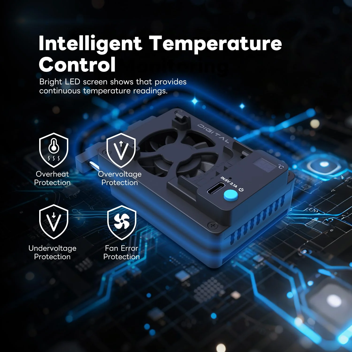 DFCINE Iceman-E6 Camera Fan for Canon R5/R6/90D/SX70, TEC Semiconductor Camera Cooling Fan with LED Display, Dual Power Supply via LP-E6 or USB-C, Quiet Operation, Smart Lock Bracket ICEMAN-E6 EU - Image 5