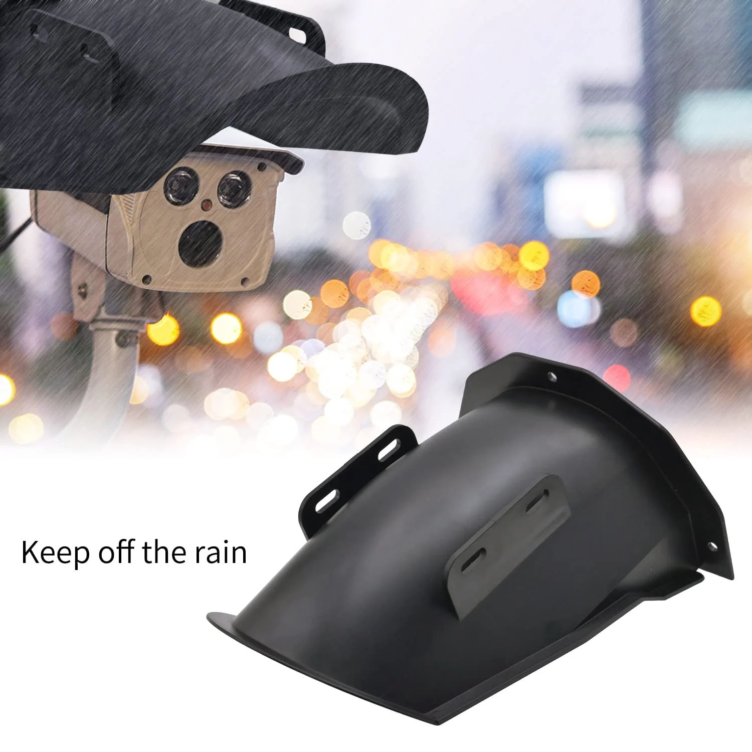 DGQ Outdoor CCTV Camera Top Cover,Weatherproof Glare Protection Cover Sunshade for Suitable for Most Bullets and Dome Security Cameras-Black - Image 4