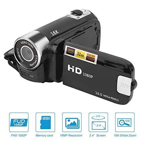 Digital Camcorder, DH-90 16X Digital Zoom 2.7 Inch Colourful Display Screen, High Definition Camera Image Video Shooting Camcorder US Plug 110-240V - Image 3