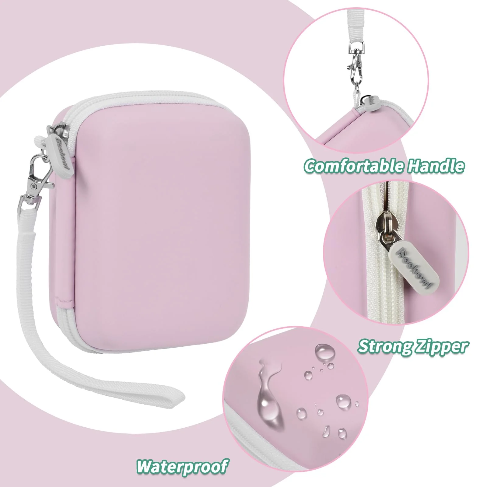 Digital Camera Case Compatible with Yifecial/for EROOLU/for VAHOIALD/for Kaisoon/for Kodak Pixpro/for Canon PowerShot ELPH 180 190/ for Sony DSCW800 DSCW830 Digital Cameras for Travel (Pink) Pink - Image 4