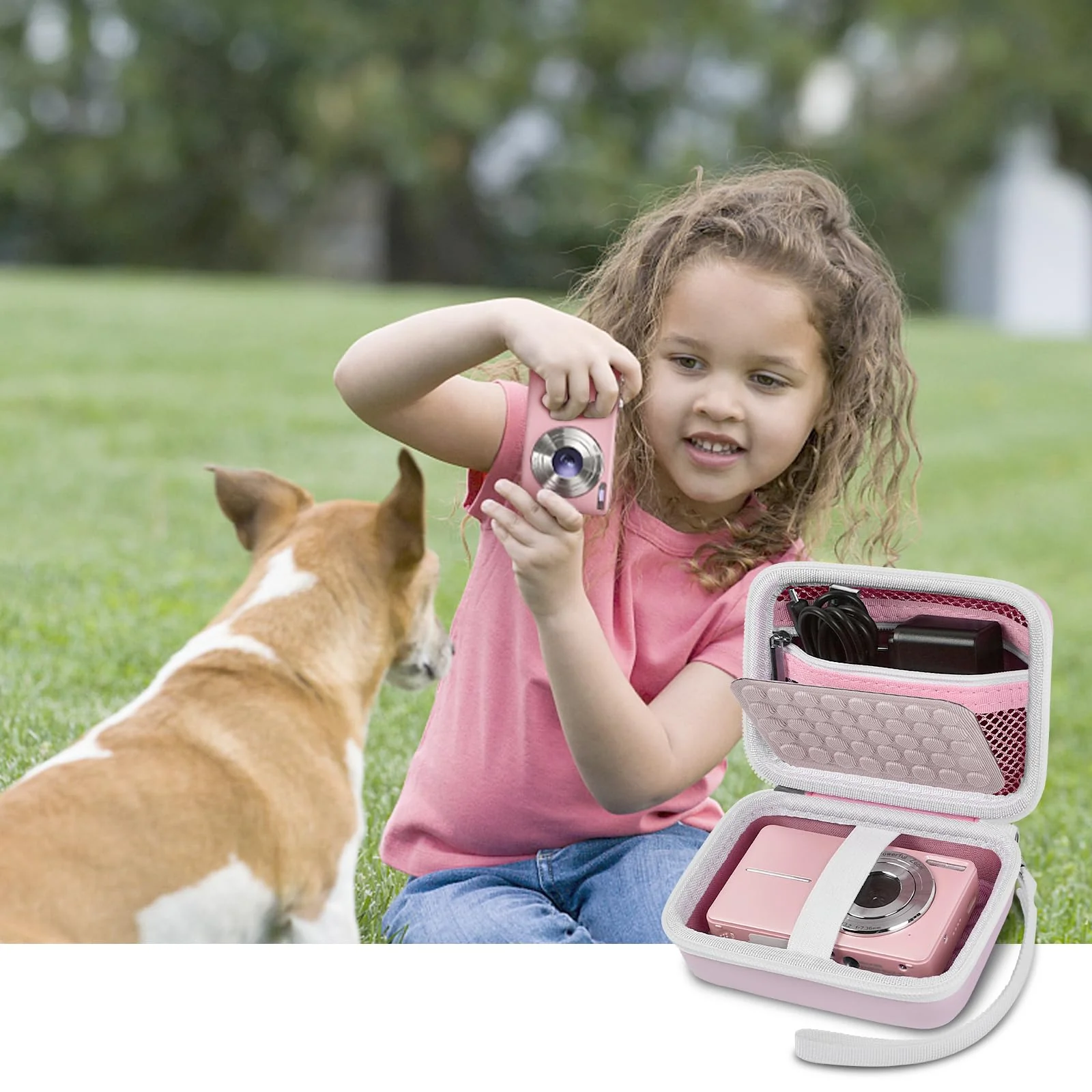 Digital Camera Case Compatible with Yifecial/for EROOLU/for VAHOIALD/for Kaisoon/for Kodak Pixpro/for Canon PowerShot ELPH 180 190/ for Sony DSCW800 DSCW830 Digital Cameras for Travel (Pink) Pink - Image 6