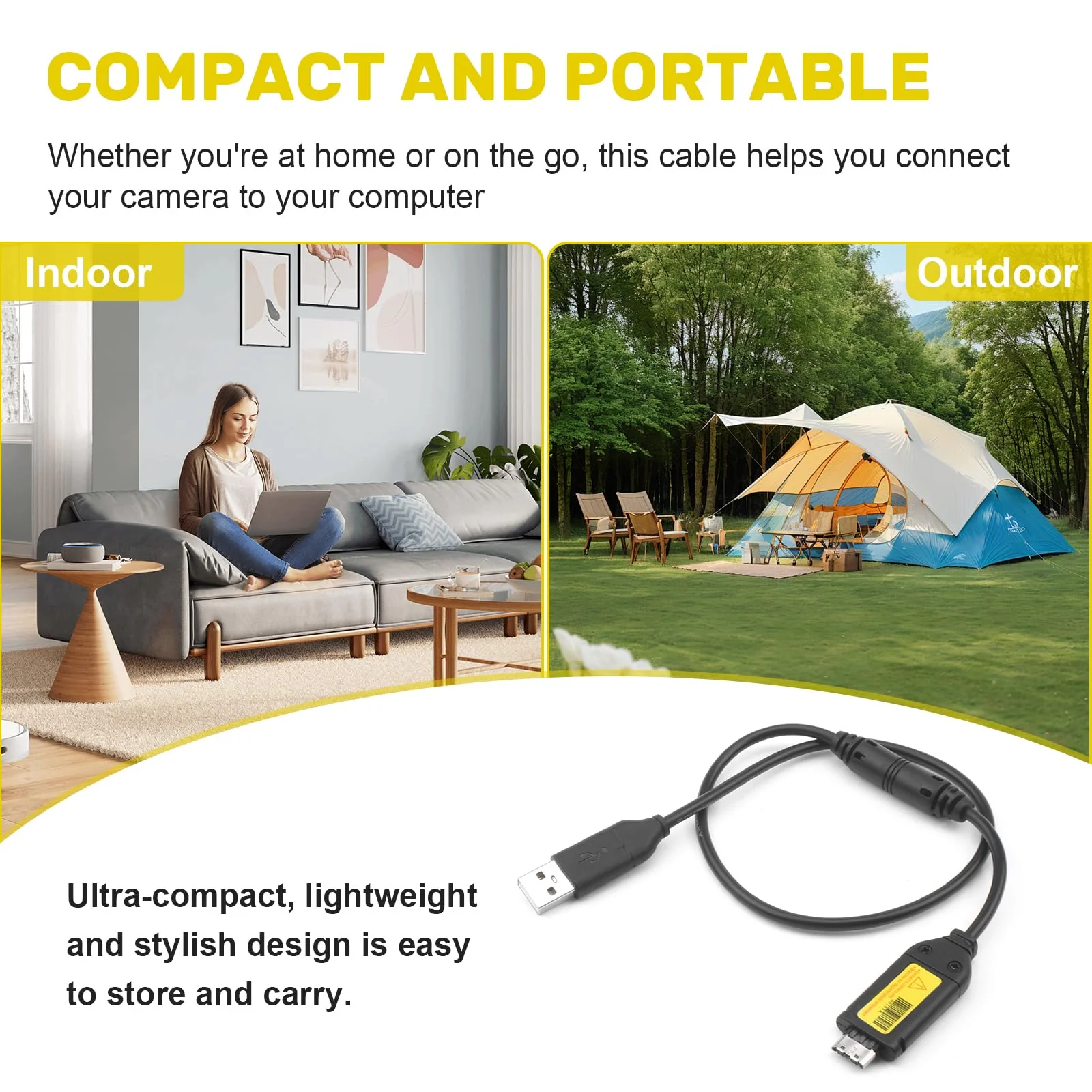 Digital Camera Charger Compatible with Samsung Digital Camera PL120, PL100, PL101, PL121, PL150, PL170, PL20, PL210, PL50, SL102, SH100, Replacement for SUC-3 SUC-5 SUC-7 Data & Charge Cable - Image 7