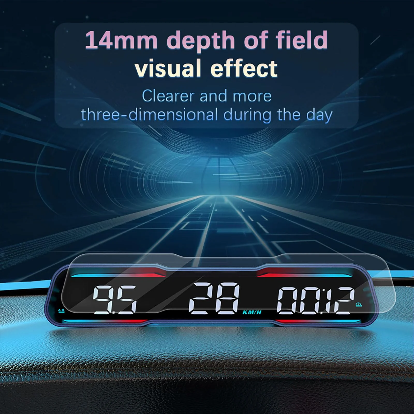 Digital GPS Speedometer Universal Head Up Display for Car Large LCD Display HUD Gauge with MPH Speed Fatigued Driving Alert Overspeed Alarm Trip Meter for All Vehicle (G19) G19 - Image 3