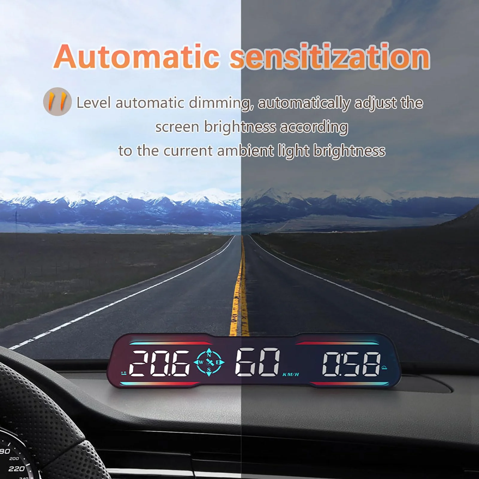 Digital GPS Speedometer Universal Head Up Display for Car Large LCD Display HUD Gauge with MPH Speed Fatigued Driving Alert Overspeed Alarm Trip Meter for All Vehicle (G19) G19 - Image 7