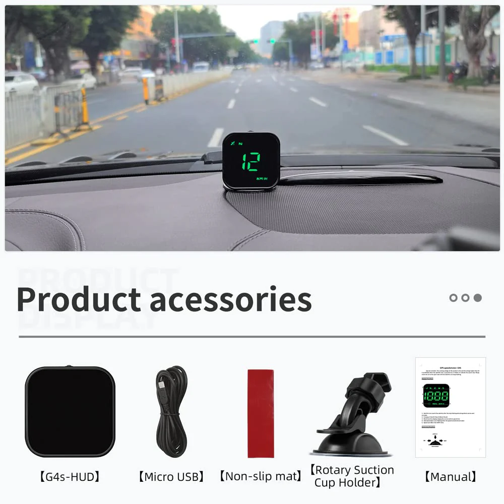 Digital GPS Speedometer, VEESA Car Universal HUD Head Up Display, GPS Smart Gauge Speedometer with Speed MPH Compass Fatigued Driving Alert Overspeed Alarm Trip Meter for All Vehicle (Green) G4SGreen - Image 6