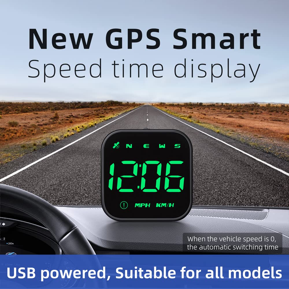 Digital GPS Speedometer, VEESA Car Universal HUD Head Up Display, GPS Smart Gauge Speedometer with Speed MPH Compass Fatigued Driving Alert Overspeed Alarm Trip Meter for All Vehicle (Green) G4SGreen - Image 7