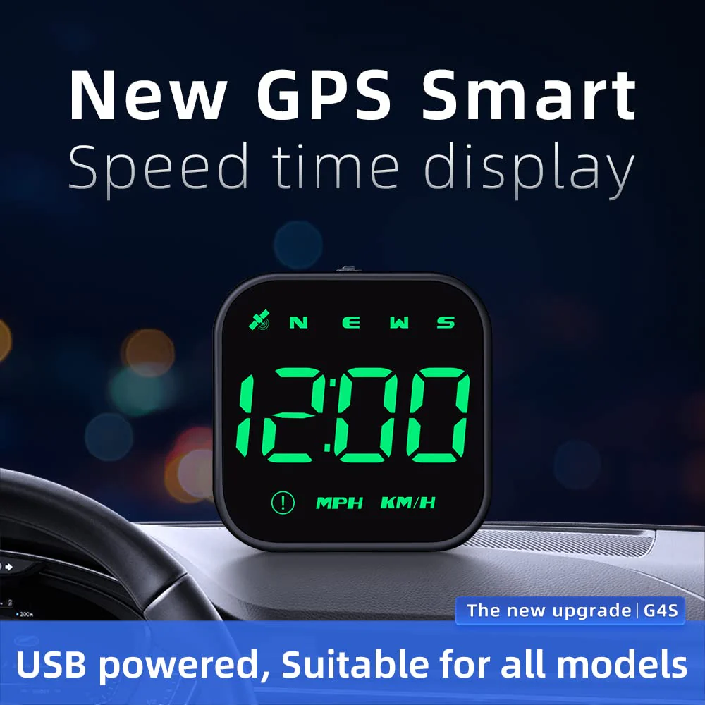 Digital GPS Speedometer, VEESA Car Universal HUD Head Up Display, GPS Smart Gauge Speedometer with Speed MPH Compass Fatigued Driving Alert Overspeed Alarm Trip Meter for All Vehicle (Green) G4SGreen - Image 9