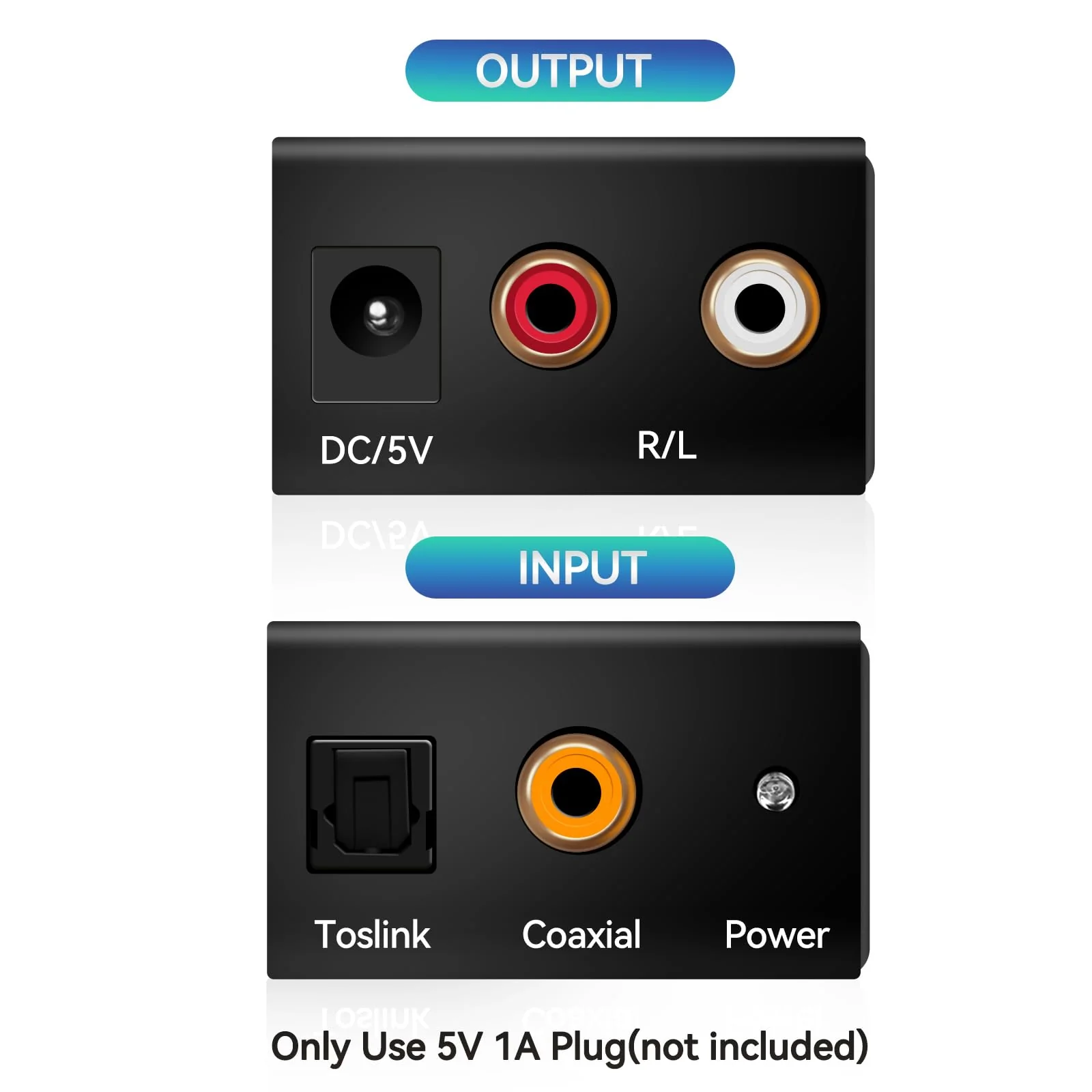 Digital Optical Coax to Analog Stereo Audio L/R Converter Adapter with Optical Cable RCA Cable - Image 3