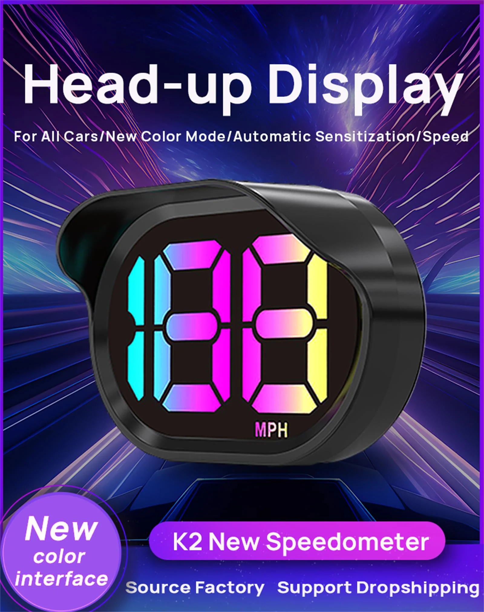 Digital Speedometer for Car,GPS Speedometer for Car,HUD Speedometer MPH,GPS Speedometer mph,USB Connect Plug and Play - Image 2