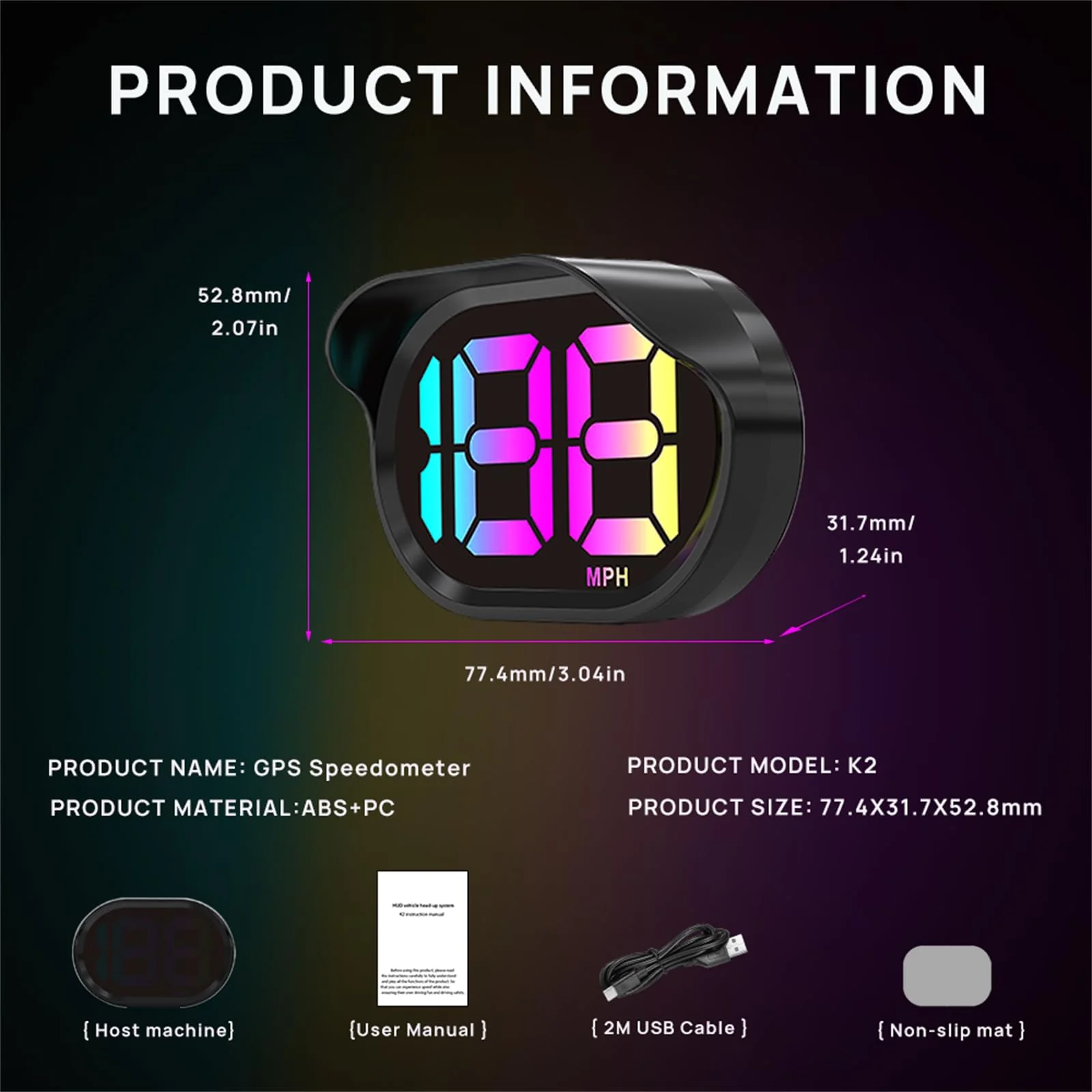 Digital Speedometer for Car,GPS Speedometer for Car,HUD Speedometer MPH,GPS Speedometer mph,USB Connect Plug and Play - Image 7