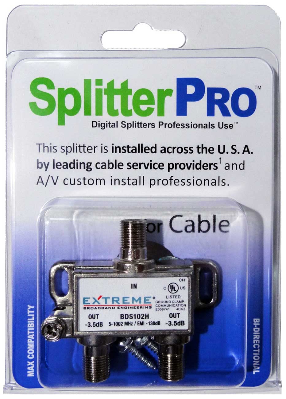 Digital Splitters Professionals Install Every Day Across The U. S. A. 2-Way Coaxial Cable Splitter, 1+ GHz for HDTV/4K/8K TV, High Speed Internet (Not for Satellite Dish Connections.)