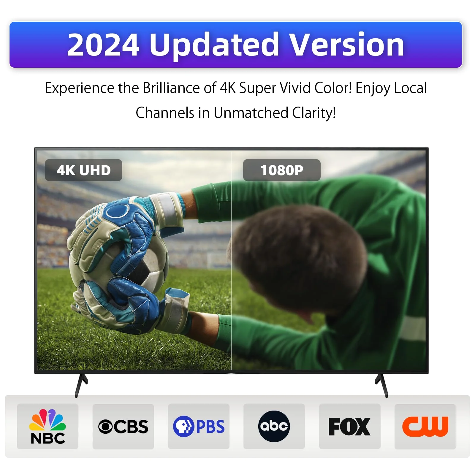 Digital TV Antenna for Smart TV Indoor,2024 TV Antenna with Strong Magnetic Base, 360°&Long Range Reception HD TV Antenna for Local Channels, Easy Installation Antenna for TV Without Cable (5.5 in) 5.5 IN - Image 5