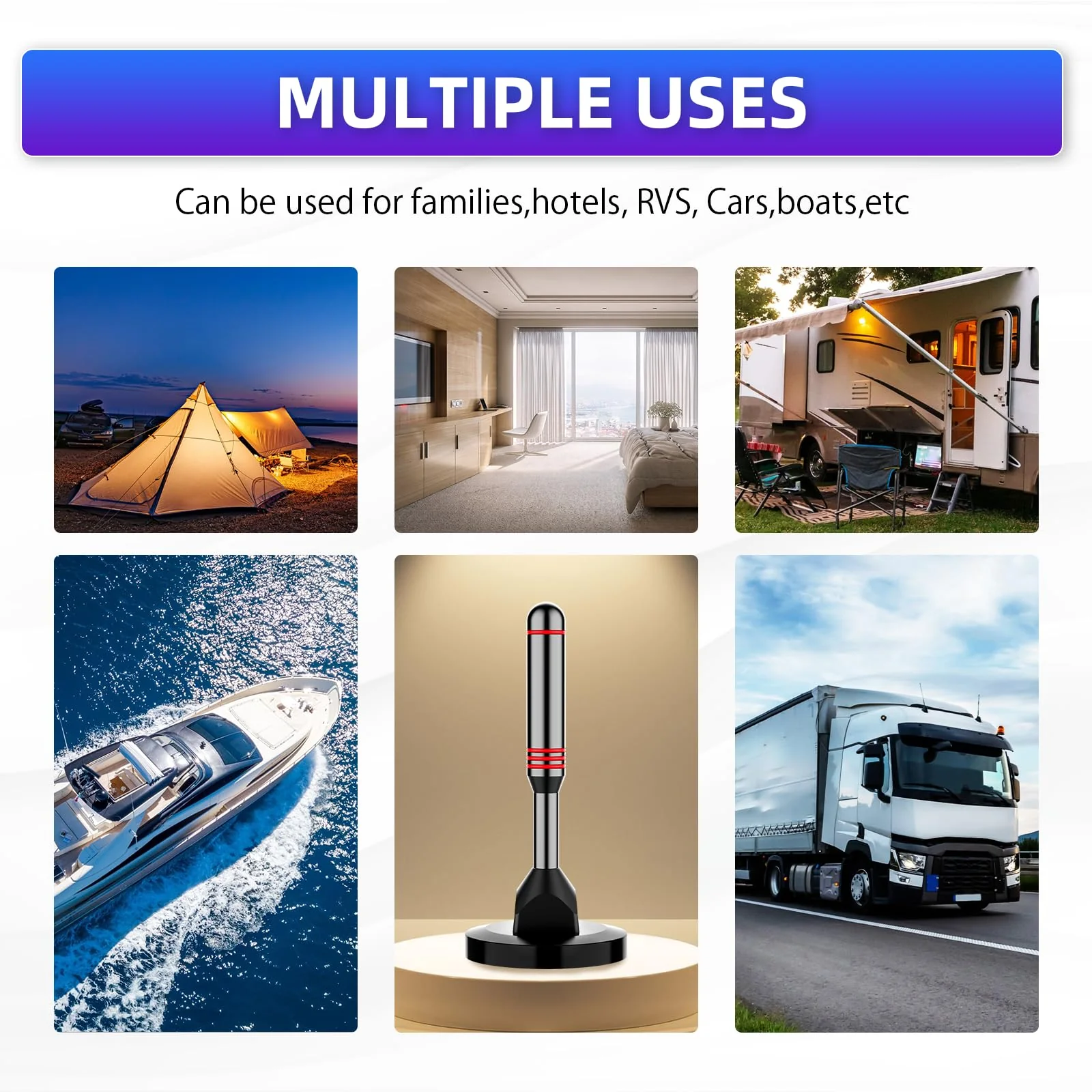Digital TV Antenna for Smart TV Indoor,2024 TV Antenna with Strong Magnetic Base, 360°&Long Range Reception HD TV Antenna for Local Channels, Easy Installation Antenna for TV Without Cable (5.5 in) 5.5 IN - Image 8