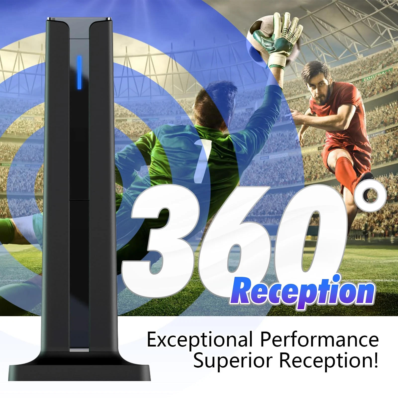Digital TV Antenna for Smart TV Indoor,2024 TV Antenna with Strong Magnetic Base, 360°&Long Range Reception HD TV Antenna for Local Channels, Easy Installation Antenna for TV Without Cable (7.0 in) 7.0 IN - Image 2