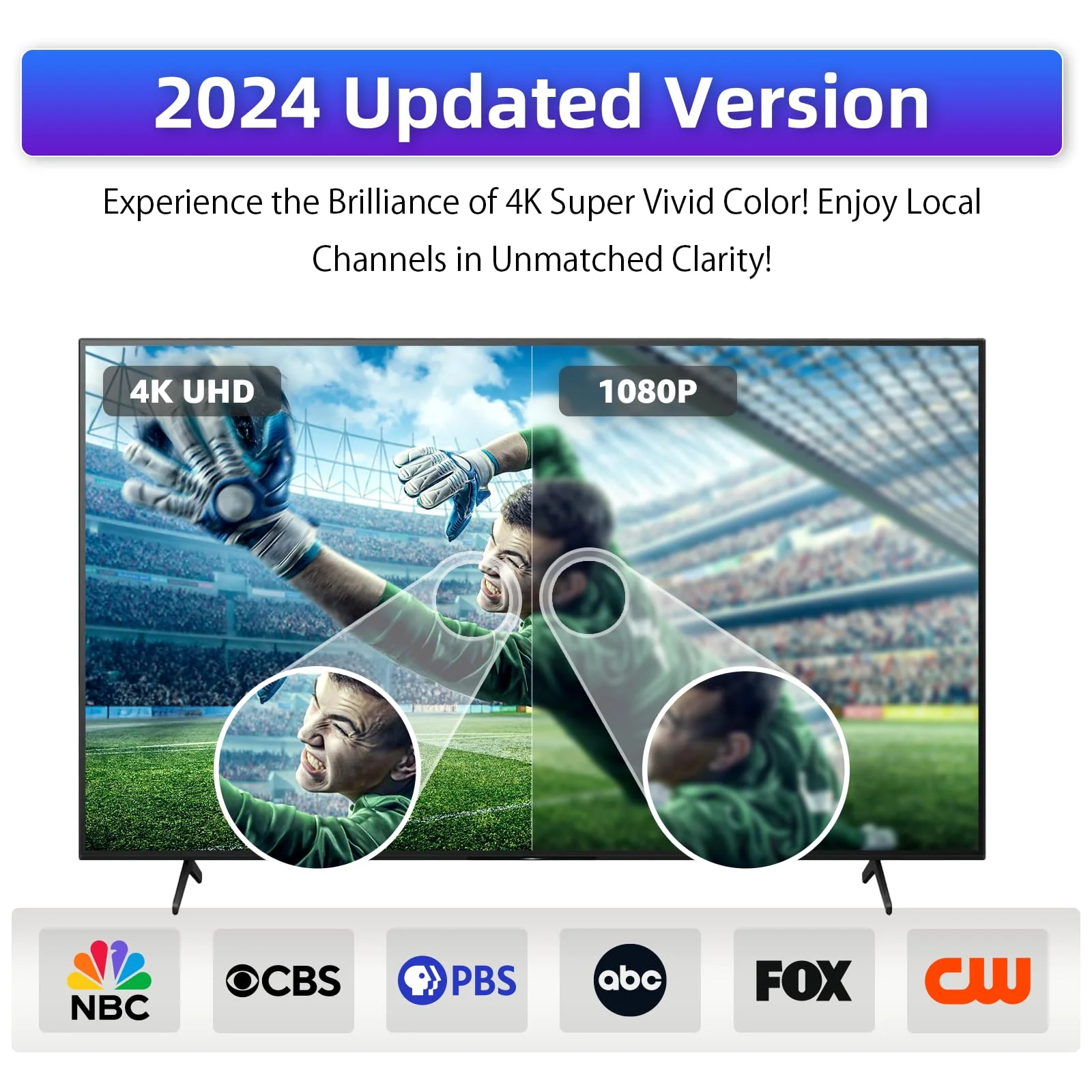 Digital TV Antenna for Smart TV Indoor,2024 TV Antenna with Strong Magnetic Base, 360°&Long Range Reception HD TV Antenna for Local Channels, Easy Installation Antenna for TV Without Cable (7.0 in) 7.0 IN - Image 4