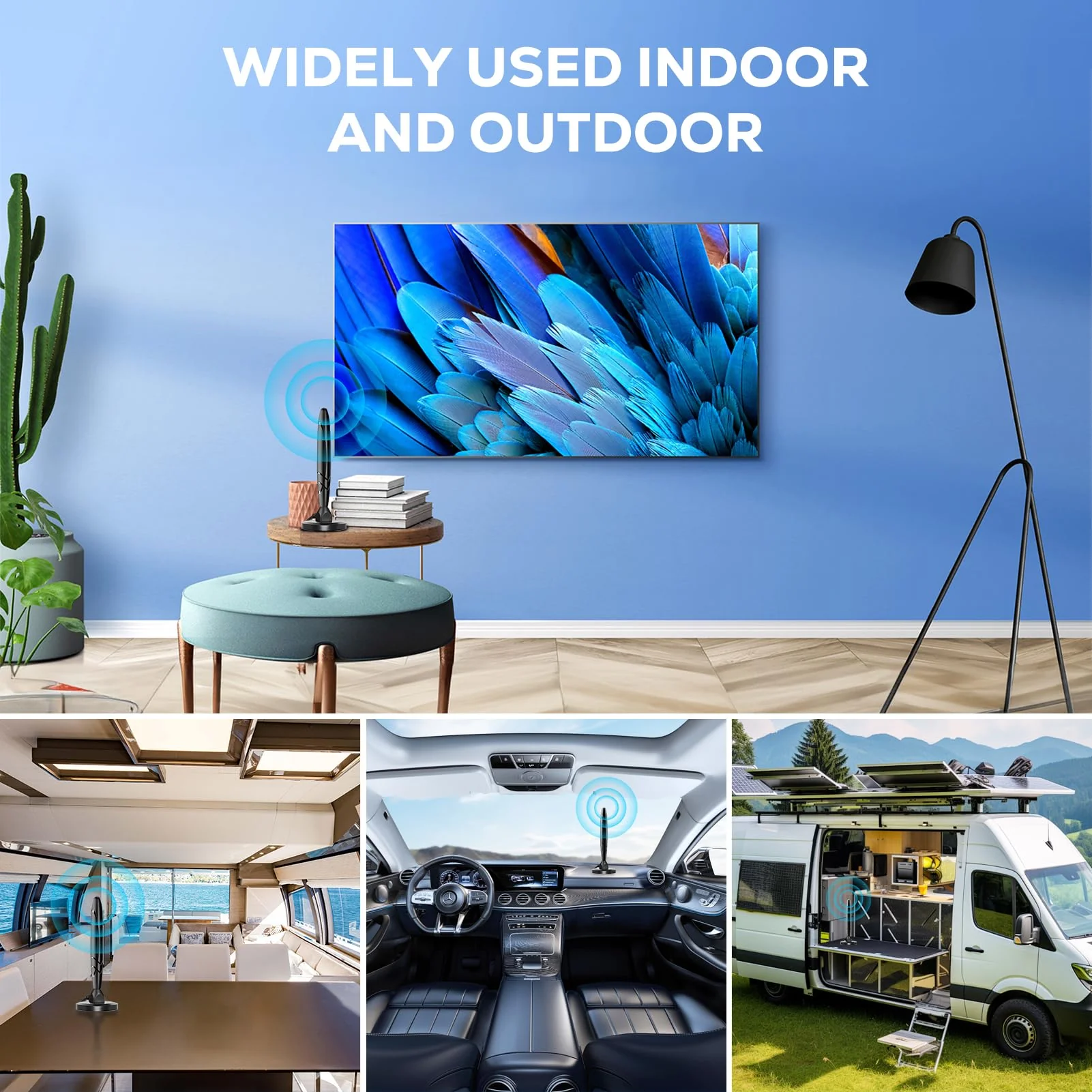 Digital TV Antenna - HDTV Antenna for Smart TV Indoor, 360° Reception, 4K 1080p Support, Amplified Indoor Antenna with Signal Booster, Detachable Amplifier, 20FT Cable, TV Antenna for Local Channels - Image 6