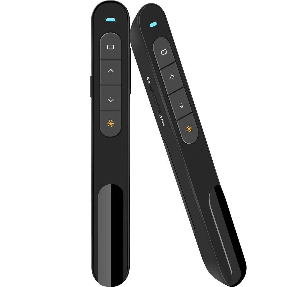 DinoFire Wireless Presenter, Hyperlink Volume Control Presentation Clicker RF 2.4GHz USB PowerPoint Clicker Presentation Remote Control Pointer Slide Advancer (Black) - Image 2