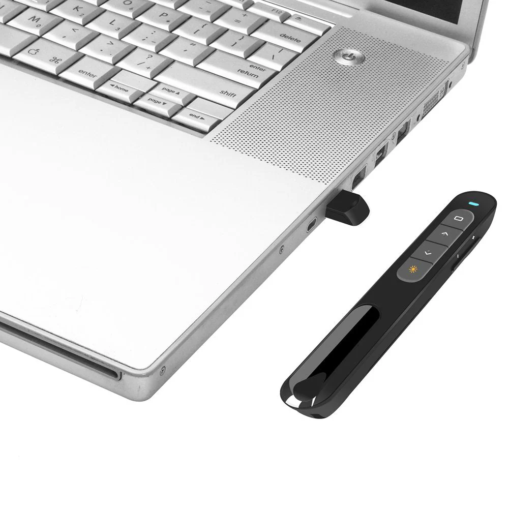 DinoFire Wireless Presenter, Hyperlink Volume Control Presentation Clicker RF 2.4GHz USB PowerPoint Clicker Presentation Remote Control Pointer Slide Advancer (Black) - Image 4