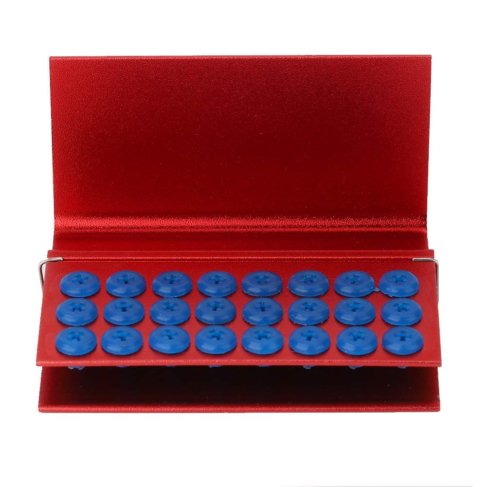 Disinfectant Box, 24 Hole Disinfectant Case Aluminium Alloy with Silicone Pad, Dental Drill Block Holder, Autoclavable Dental Tool Sterilizer, Dental Drill Cleaner