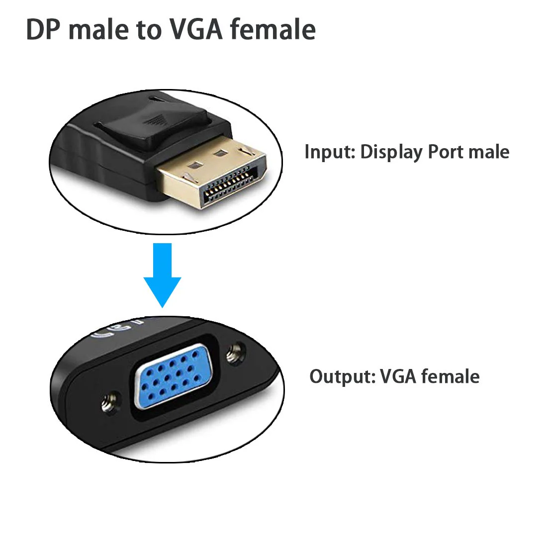Display Port to VGA Adapter,8 Pack Gold-Plated DisplayPort DP to VGA Converter (Male to Female) for Computer, Desktop, Laptop, PC, Monitor, Projector, HDTV 8Pcs - Image 3