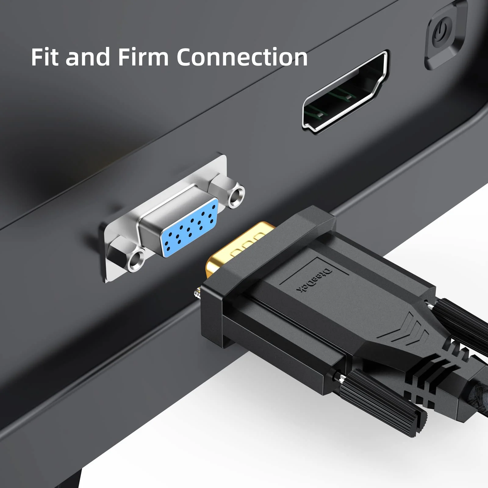 DisplayPort to VGA Cable 3Ft, DP Display Port to VGA Adapter Cable Converter Male to Male Braided Cord for Monitor Desktop Laptop Display Projector HDTV 3 Feet 1 Pack - Image 9