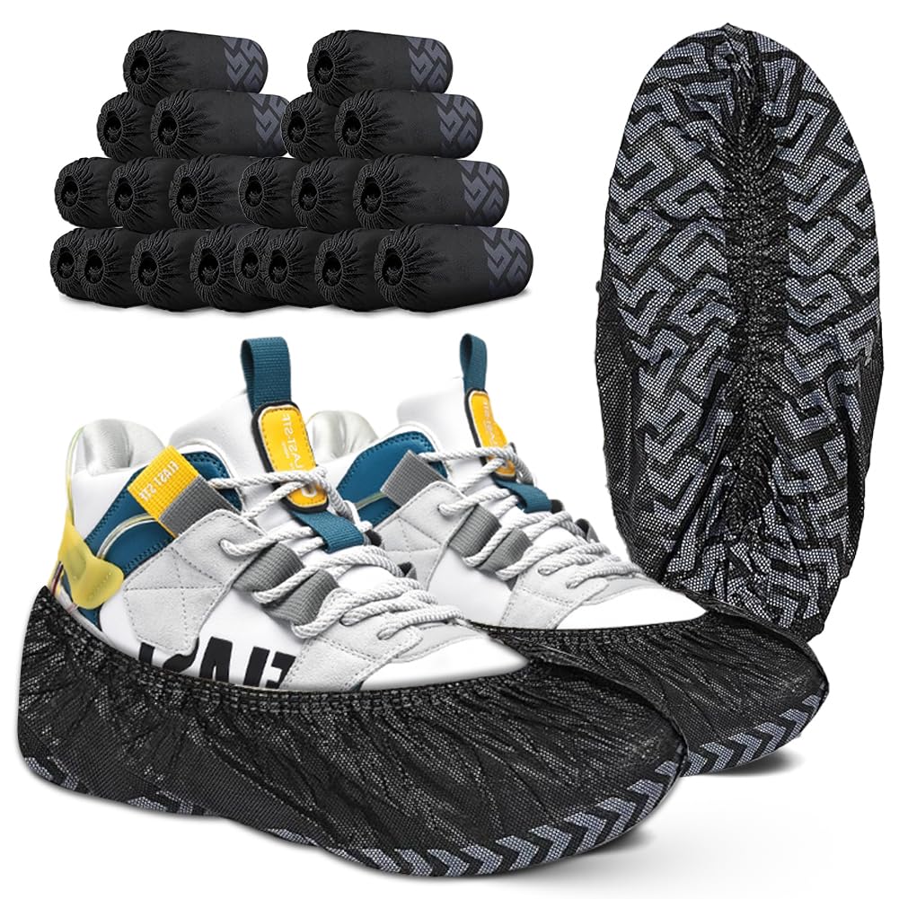 Disposable & Reusable Shoe Covers - Waterproof & Non-Slip - Overshoes for Indoor/Outdoor Use - Tear-Resistant, Breathable - Ideal for Surgical Shoes, Hotel Slippers, Guest Slippers (45 x 17 cm) 45X17CM