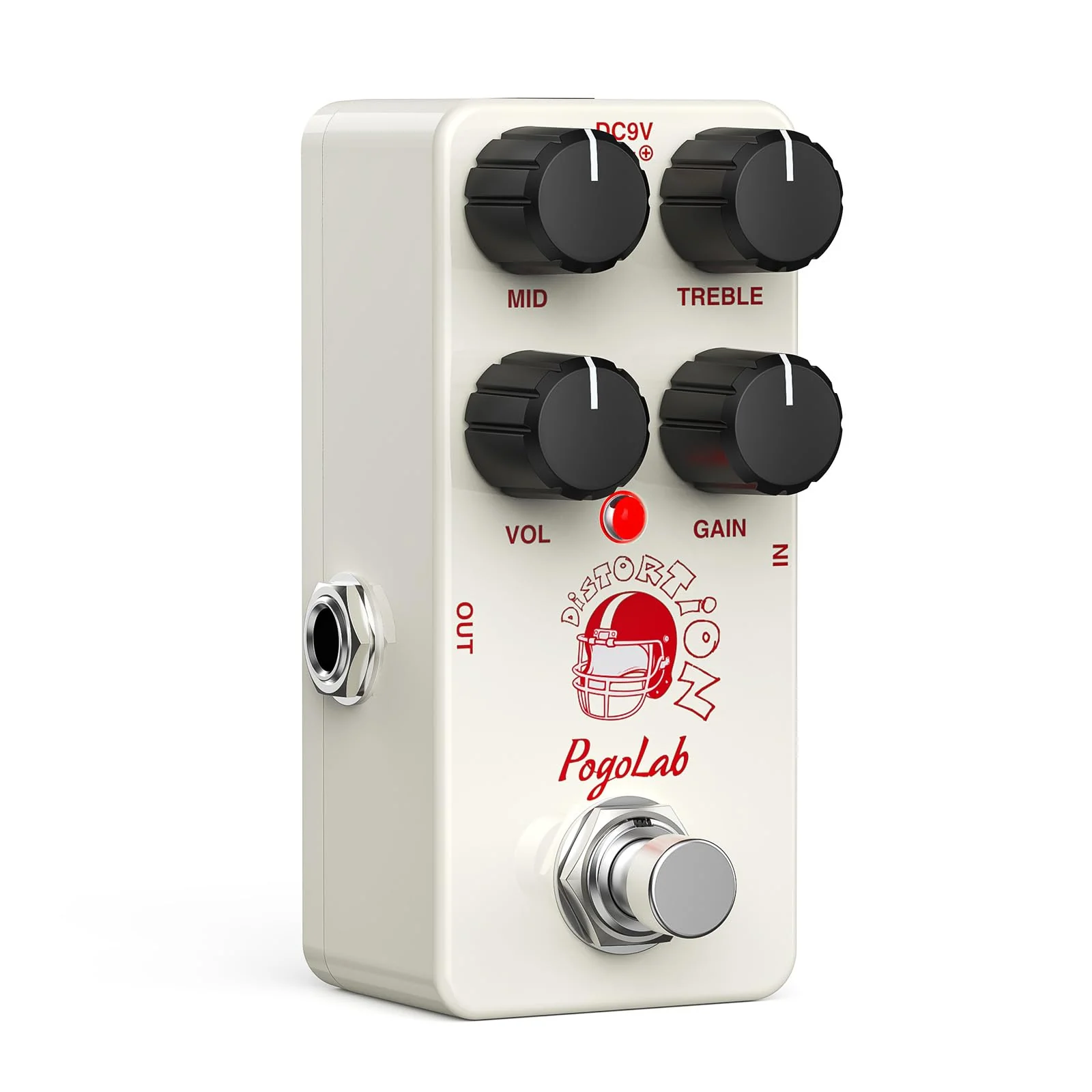 Distortion Guitar Pedal, Mini Analog Distortion Pedal, Two-Brand EQ, Mid and Treble, True Bypass DC 9V for Electric Guitar