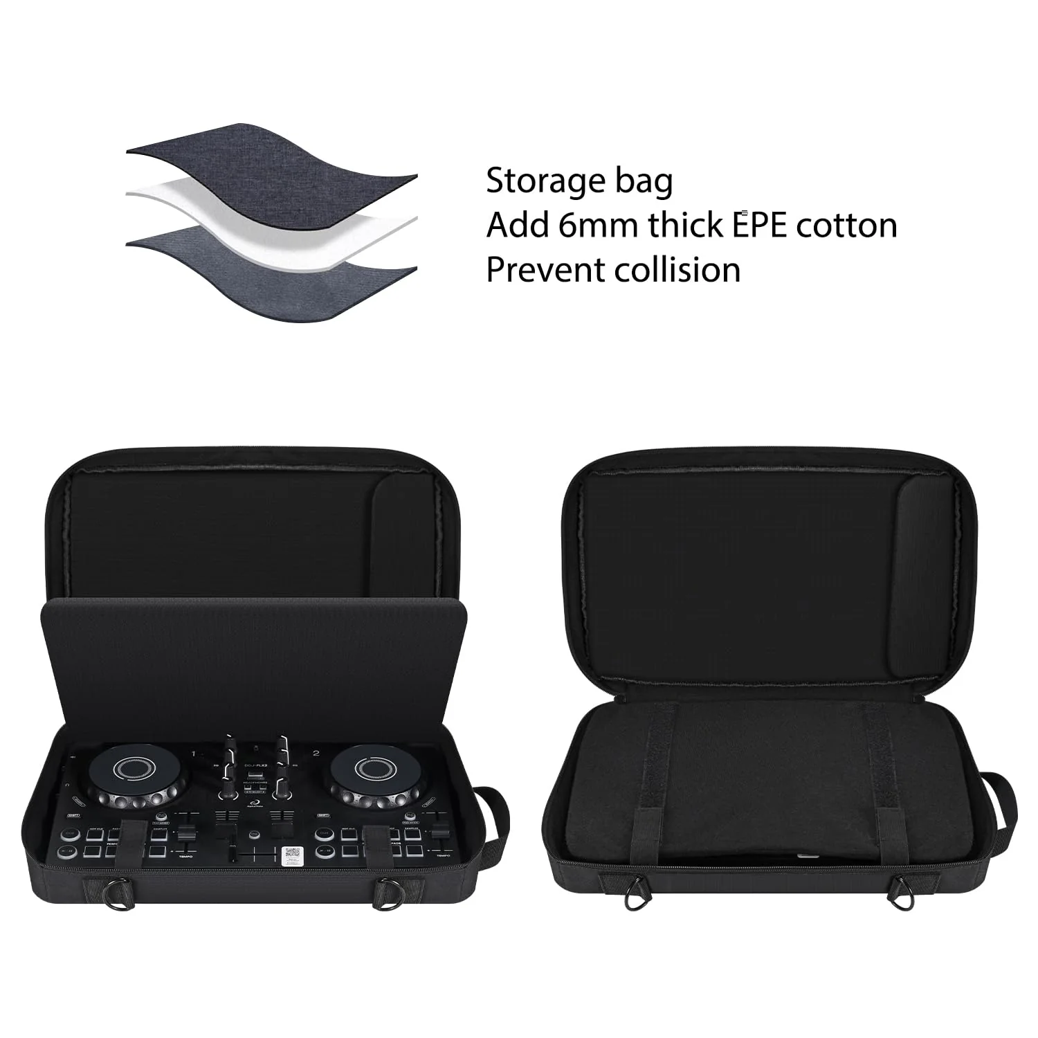 DJ Controller Case for AlphaTheta DDJ-FLX2 / Hercules Inpulse 200/200 MK2 / Pioneer DDJ-200 Smart/Pioneer DDJ-WeGO4-K DJ Controller, DJ Storage Travel Protective Carrying Bag with Shoulder Straps - Image 5