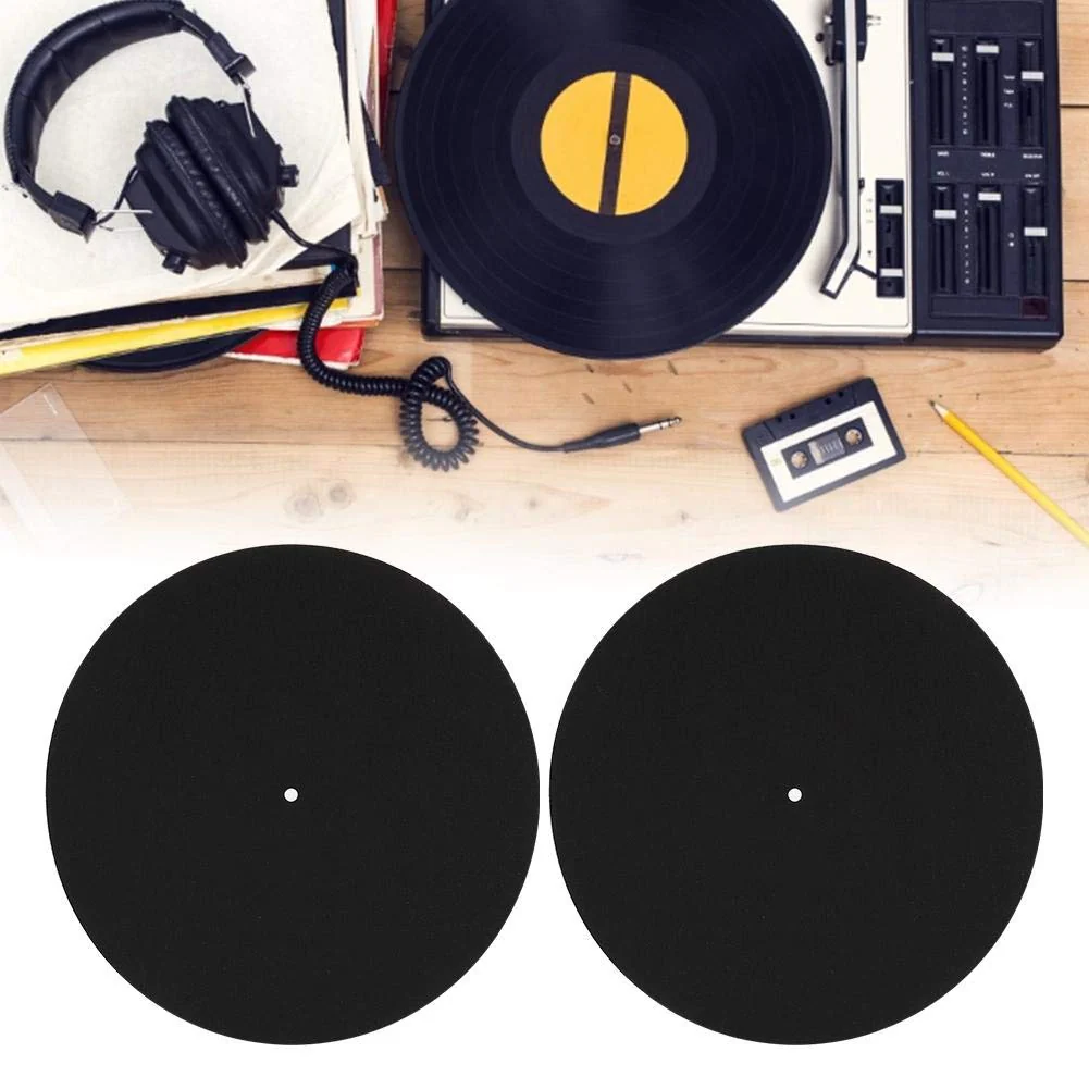 DJ Equipment mat, 2 Pack Turntable Platter Mat Felt Anti-Static Slipmat for LP Record Players 3mm - Image 3